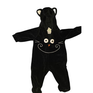 Baby Unbranded Black & White Cat Footie Newborn #130